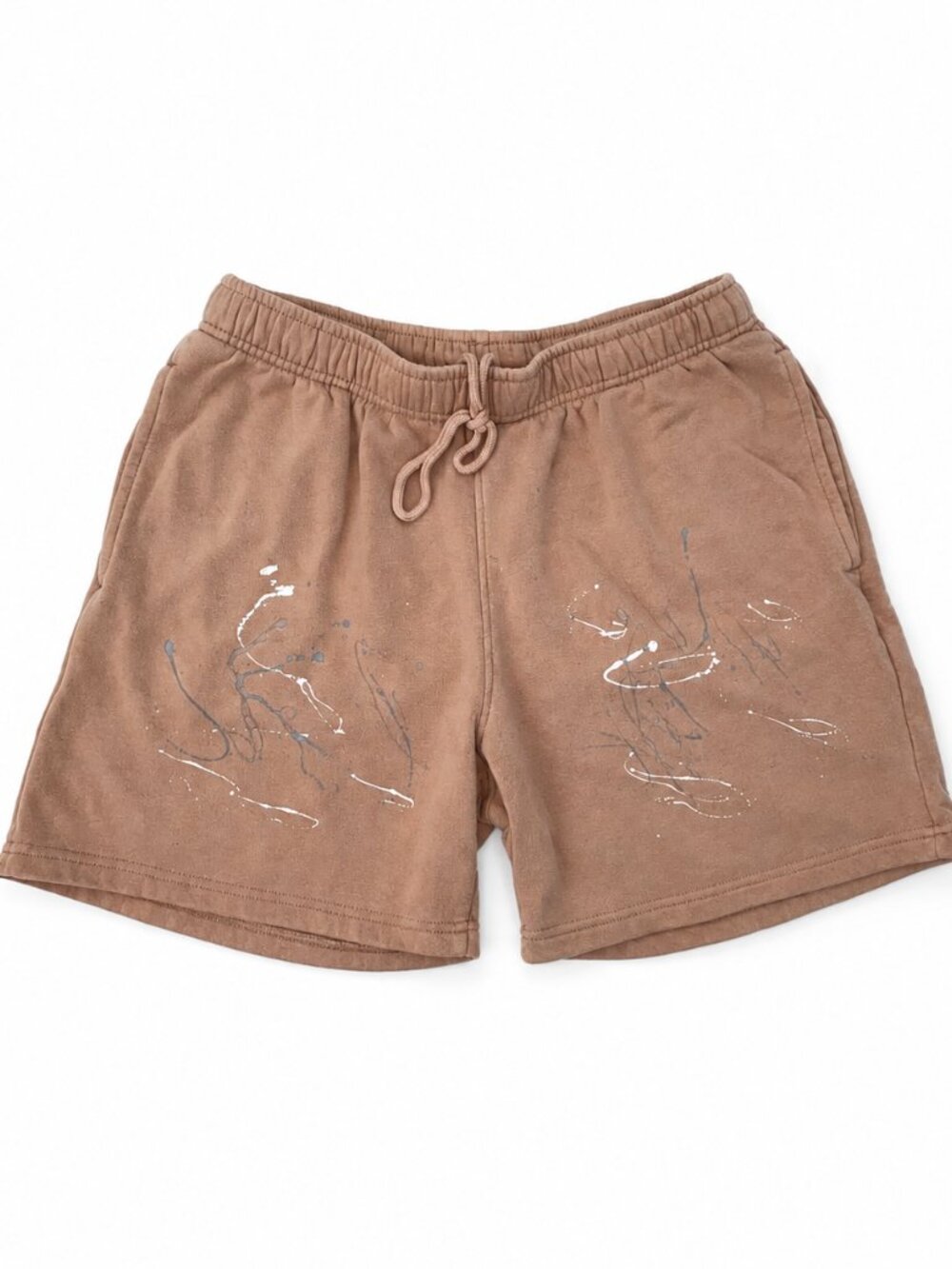 Colour Range Taupe Paint Splatter Sweat Shorts Size M Recycled Cotton
